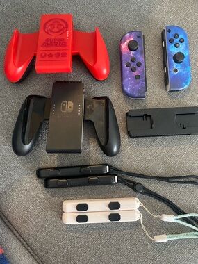 Nintendo Switch Joy-Con Bundle + Grips & Accessories (Untested)